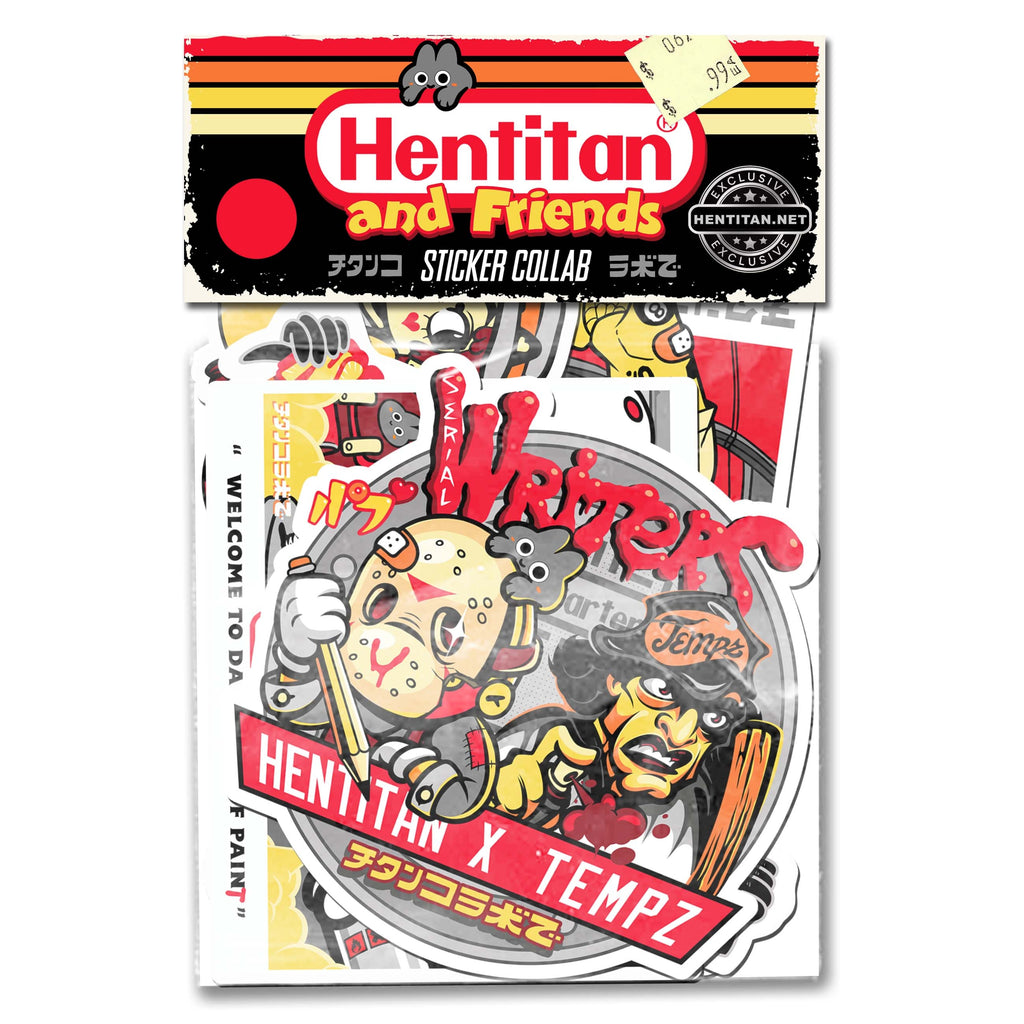 Hentitan and Friends - Red Sticker Pack
