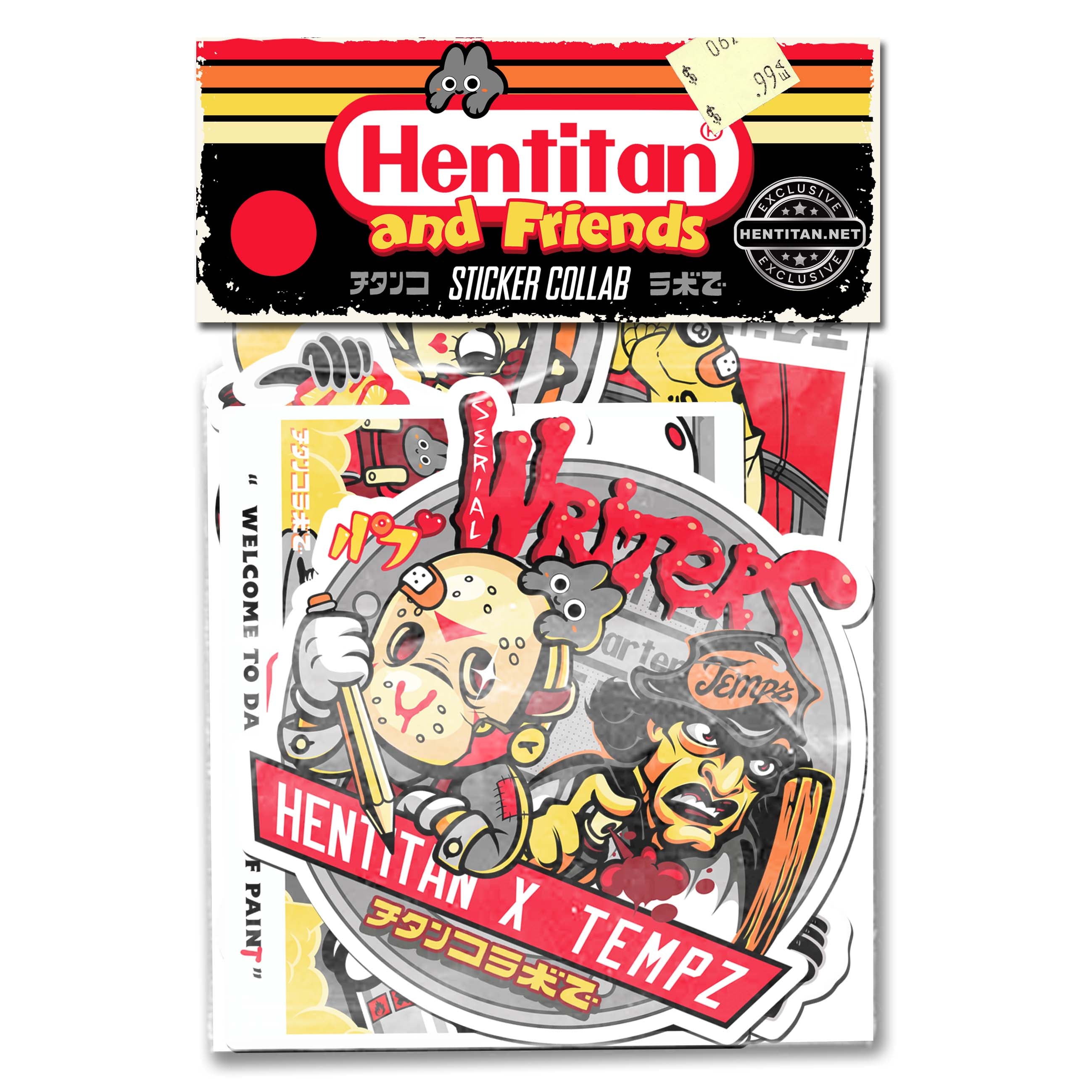 Hentitan and Friends - Red Sticker Pack