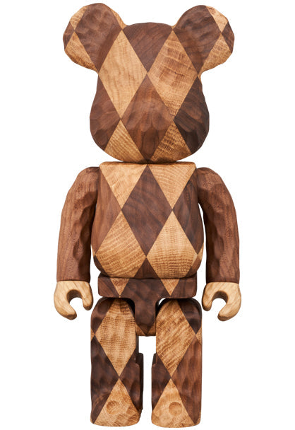 400% Bearbrick Karimoku Fragment Design Carved Wooden Lattice Pattern