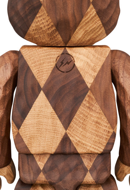 400% Bearbrick Karimoku Fragment Design Carved Wooden Lattice Pattern