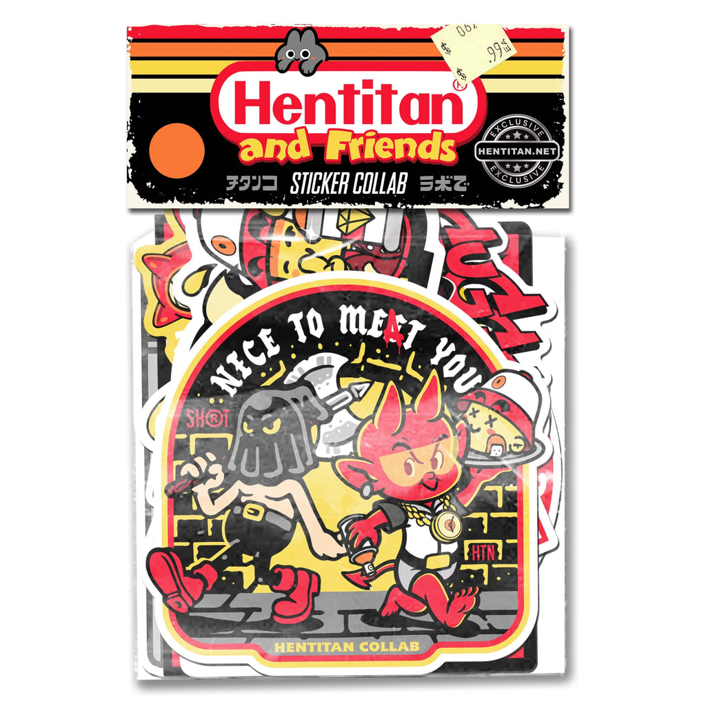 Hentitan and Friends - Orange Sticker Pack
