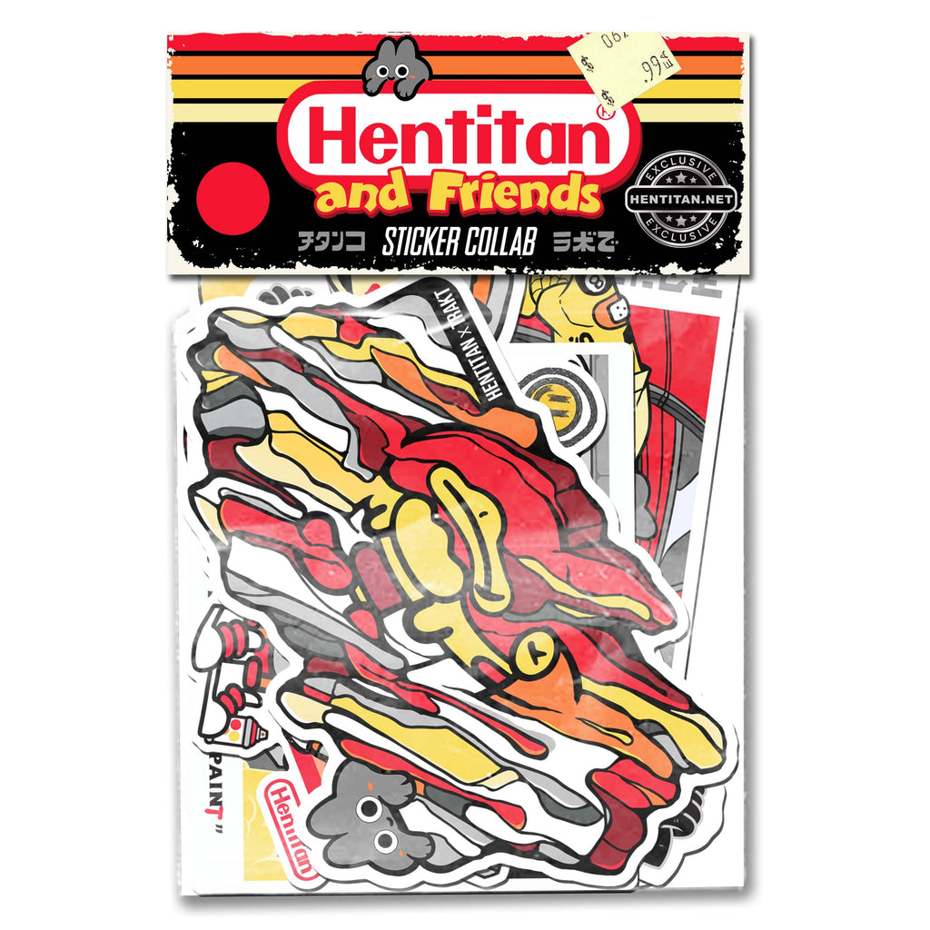 Hentitan and Friends - Red Sticker Pack