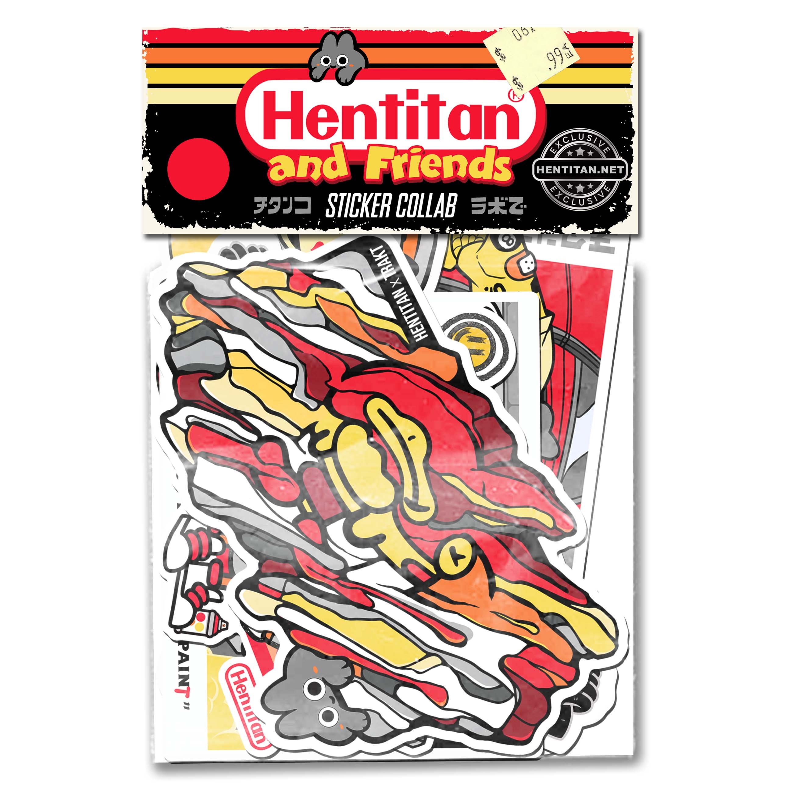 Hentitan and Friends - Red Sticker Pack