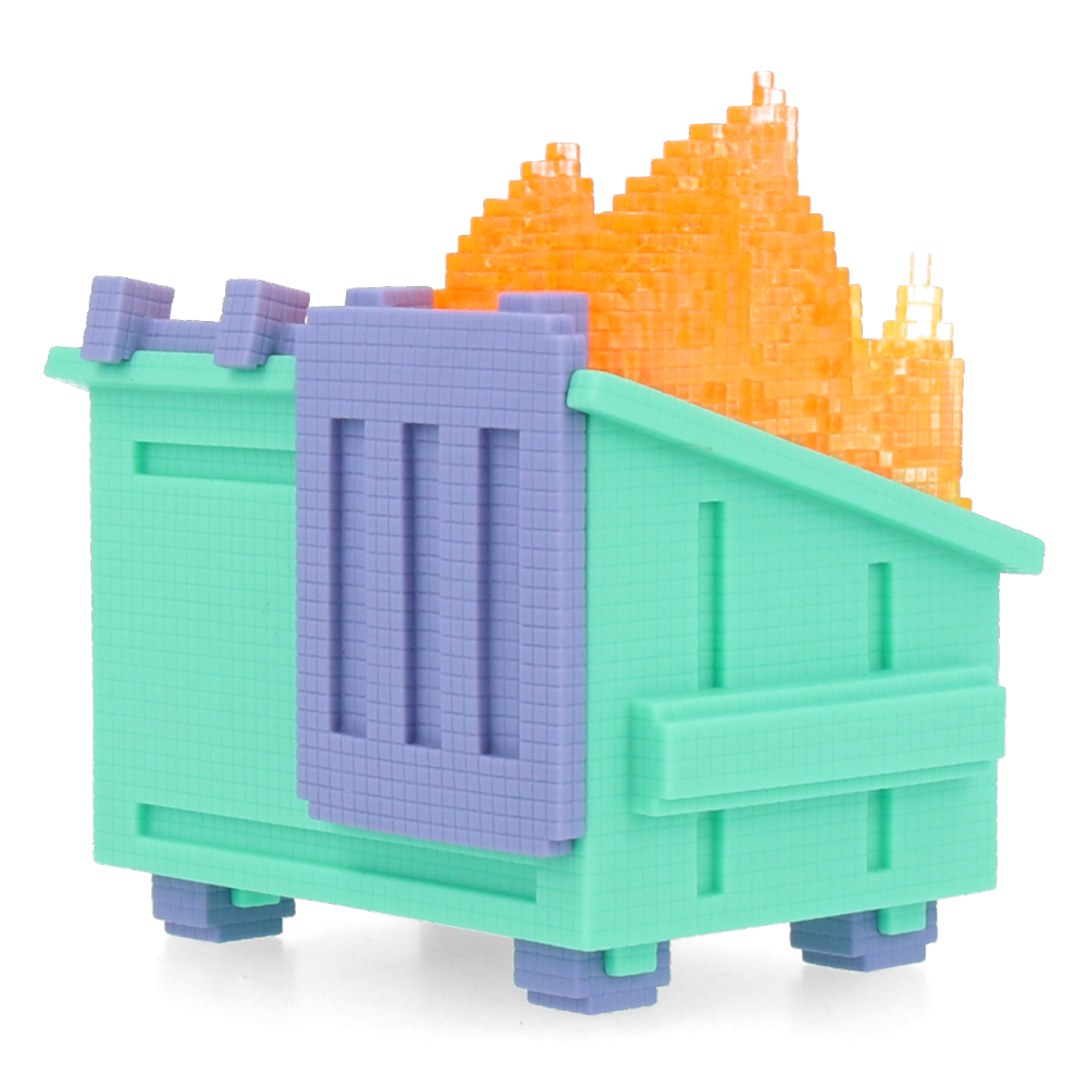 8-Bit Dumpster Fire Vinyl Figure