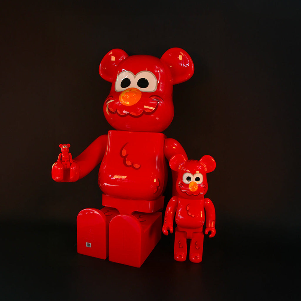 400% + 100% Bearbrick Coin Parking Delivery x Sesame Street Elmo (CPD Ver.) and Shiraishi-San (Sesame Street Ver.)