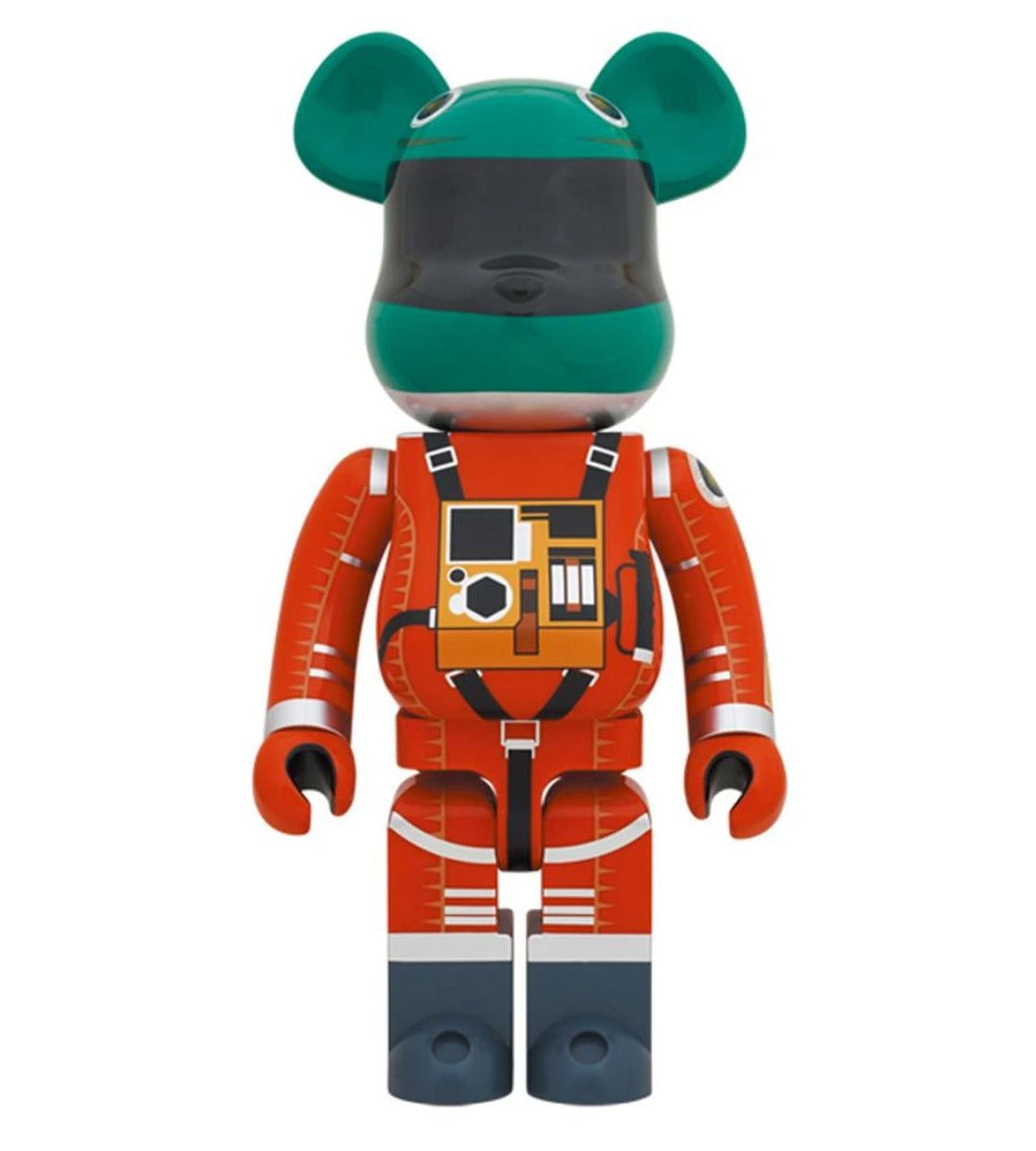 1000% Bearbrick 2001 L'Odyssée de l'Espace - Casque vert & costume orange