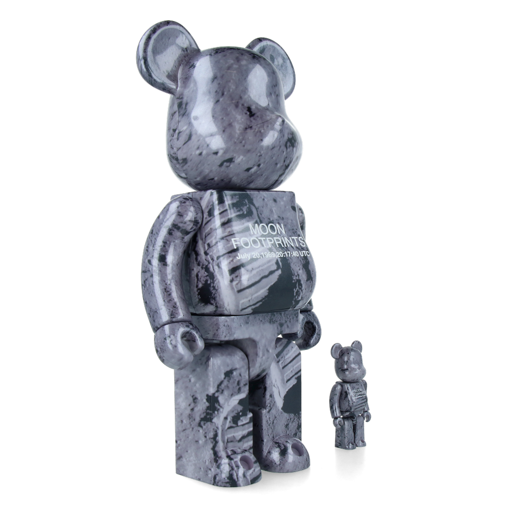 400% + 100% Bearbrick Moon Footprints