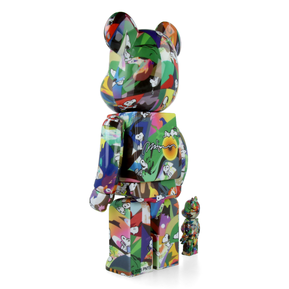 400% + 100% Bearbrick Tomakazu Matsuyama x Peanuts