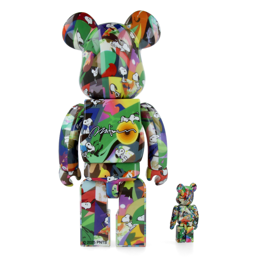 400% + 100% Bearbrick Tomakazu Matsuyama x Peanuts
