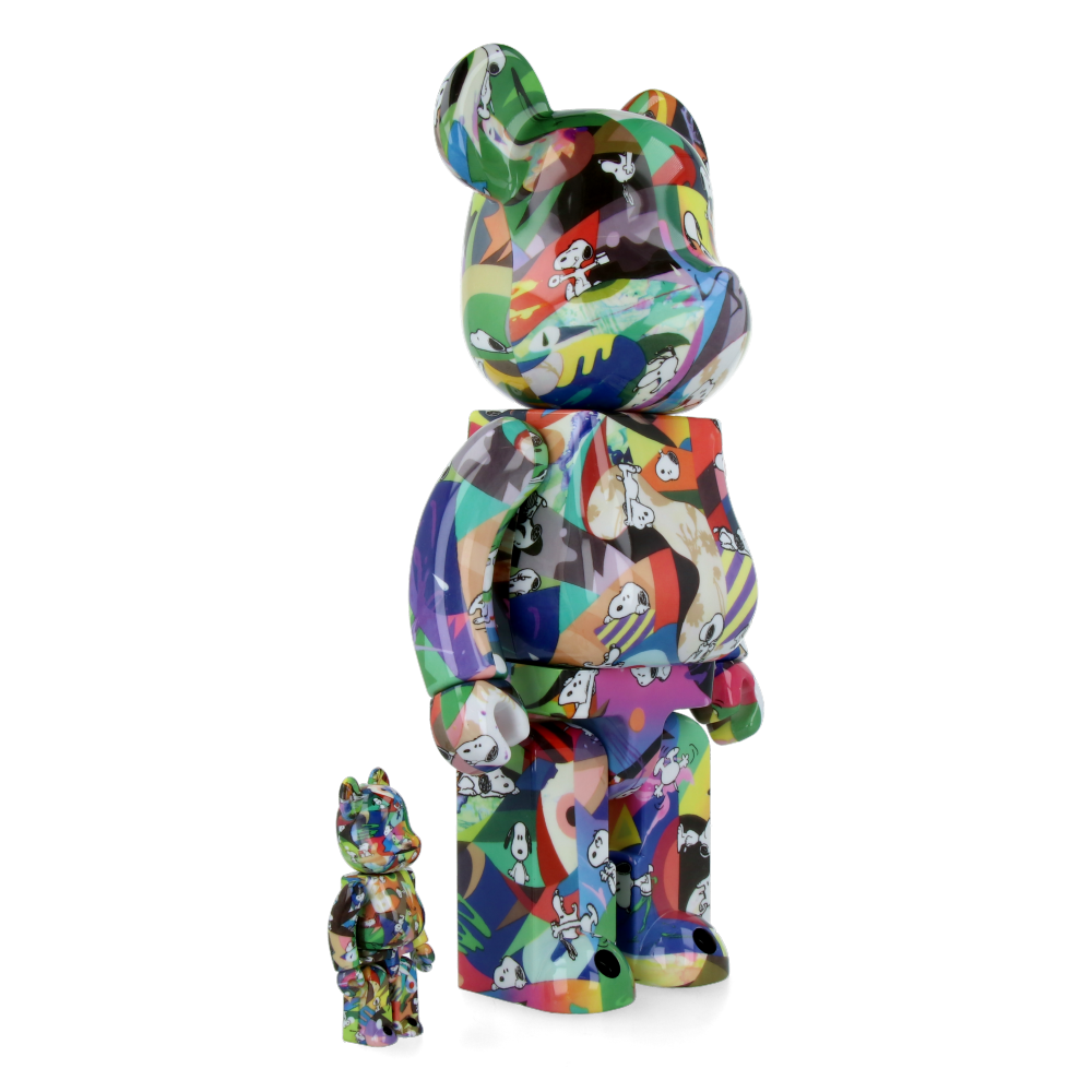 400% + 100% Bearbrick Tomakazu Matsuyama x Peanuts