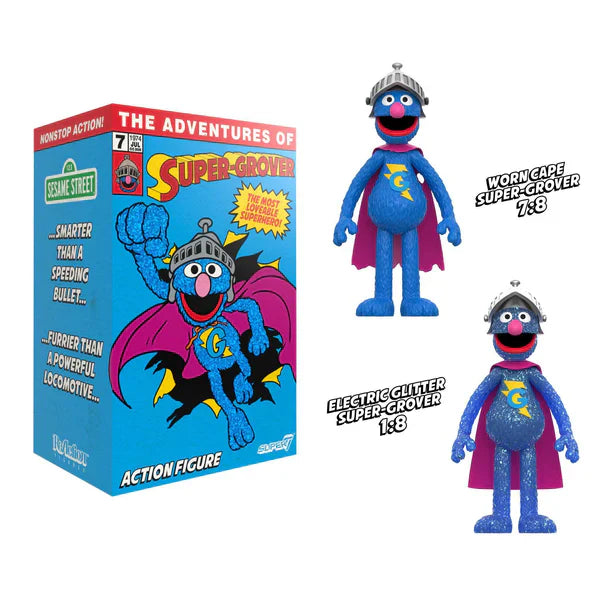 Super Grover (w/CHASE) - Sesame Street ReAction Figures