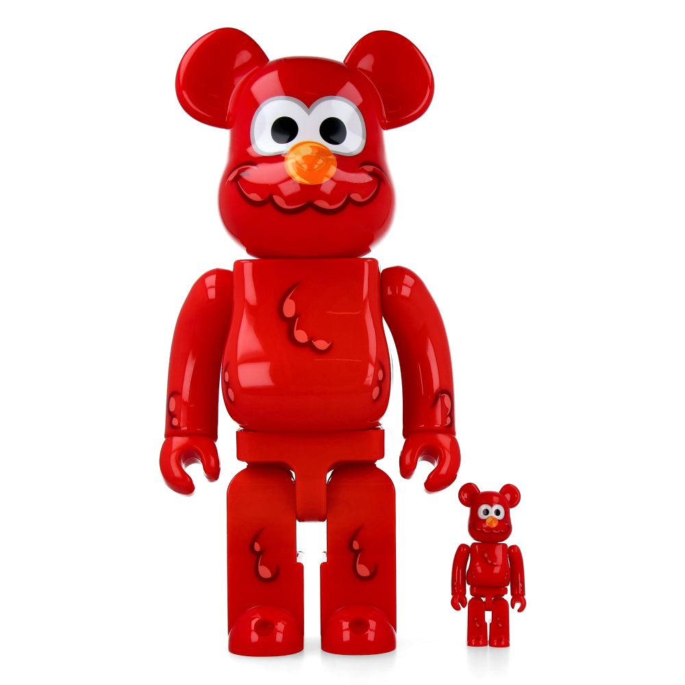 400% + 100% Bearbrick Coin Parking Delivery x Sesame Street Elmo (CPD Ver.) and Shiraishi-San (Sesame Street Ver.)