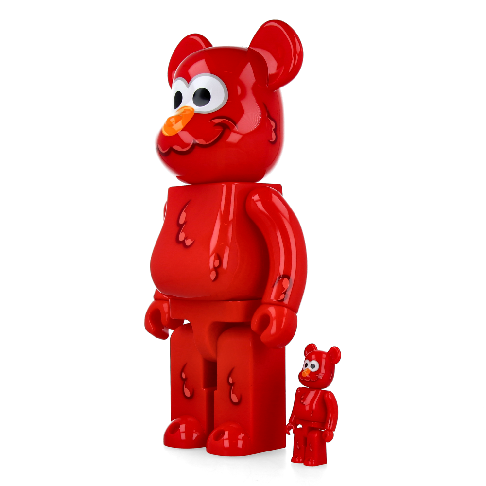 400% + 100% Bearbrick Coin Parking Delivery x Sesame Street Elmo (CPD Ver.) and Shiraishi-San (Sesame Street Ver.)