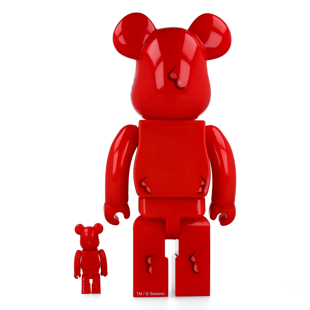 400% + 100% Bearbrick Coin Parking Delivery x Sesame Street Elmo (CPD Ver.) and Shiraishi-San (Sesame Street Ver.)