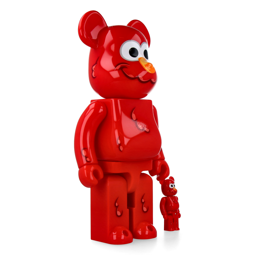 400% + 100% Bearbrick Coin Parking Delivery x Sesame Street Elmo (CPD Ver.) and Shiraishi-San (Sesame Street Ver.)