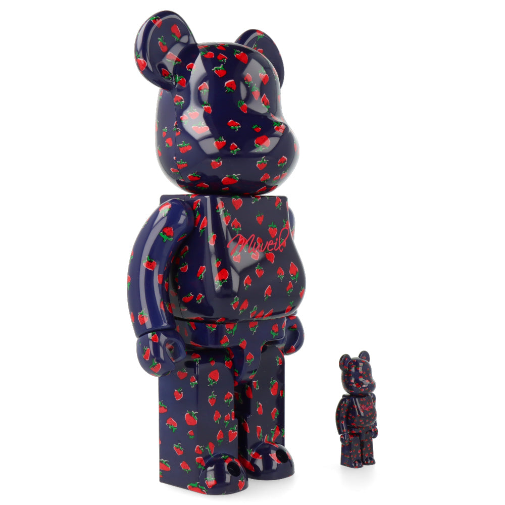400% + 100% Bearbrick Muveil Strawberry