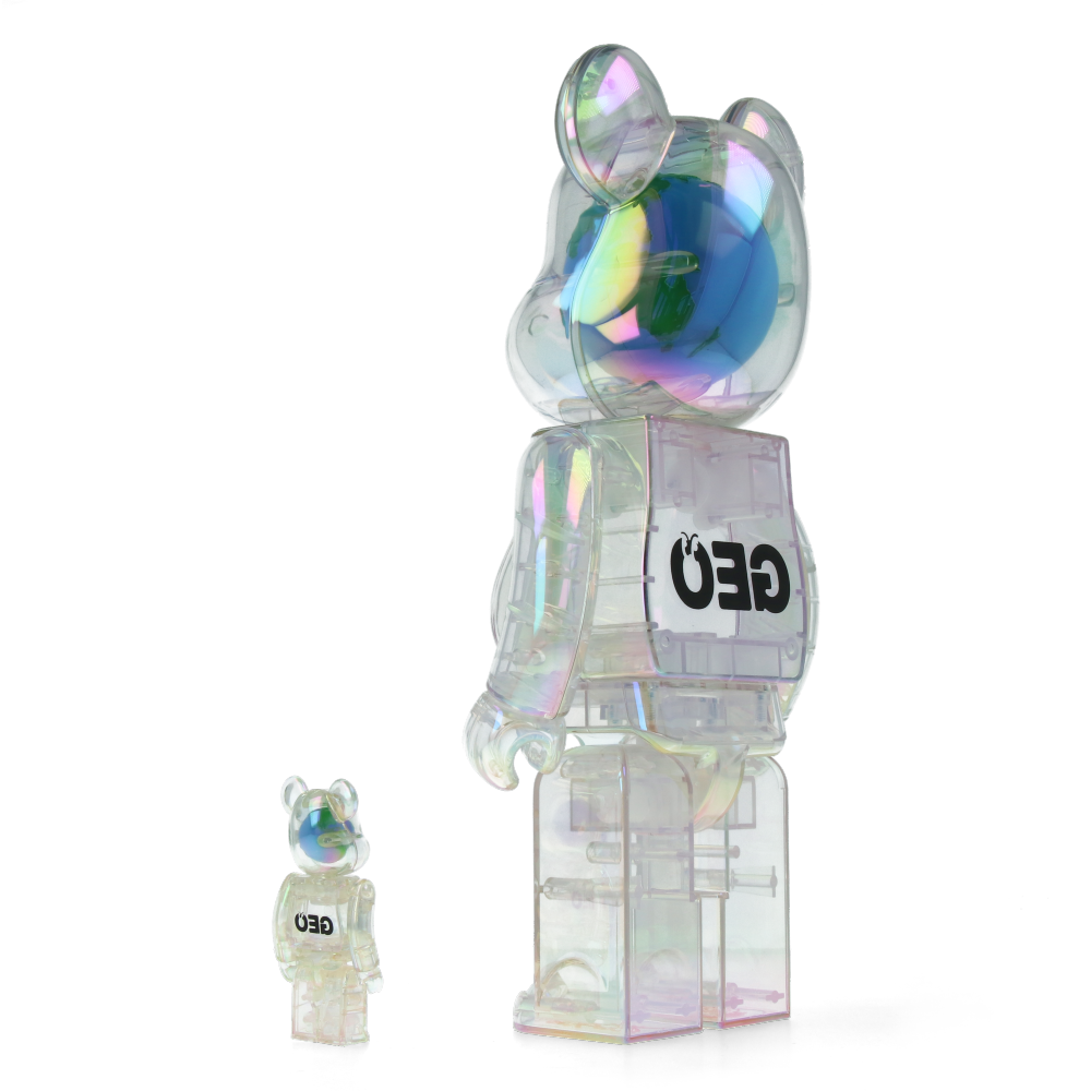 400% + 100% Bearbrick Geo Earth - Medicom Toy x Geo