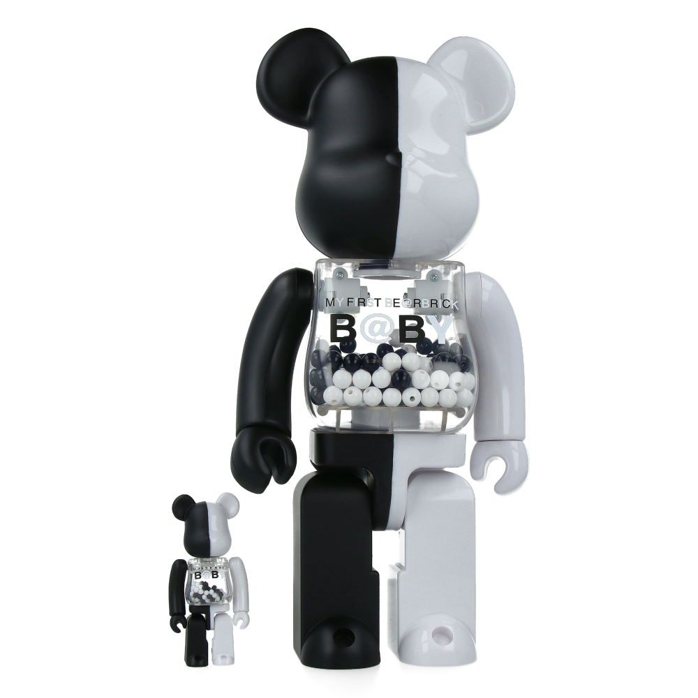 400% + 100% Bearbrick My First Baby Black & White