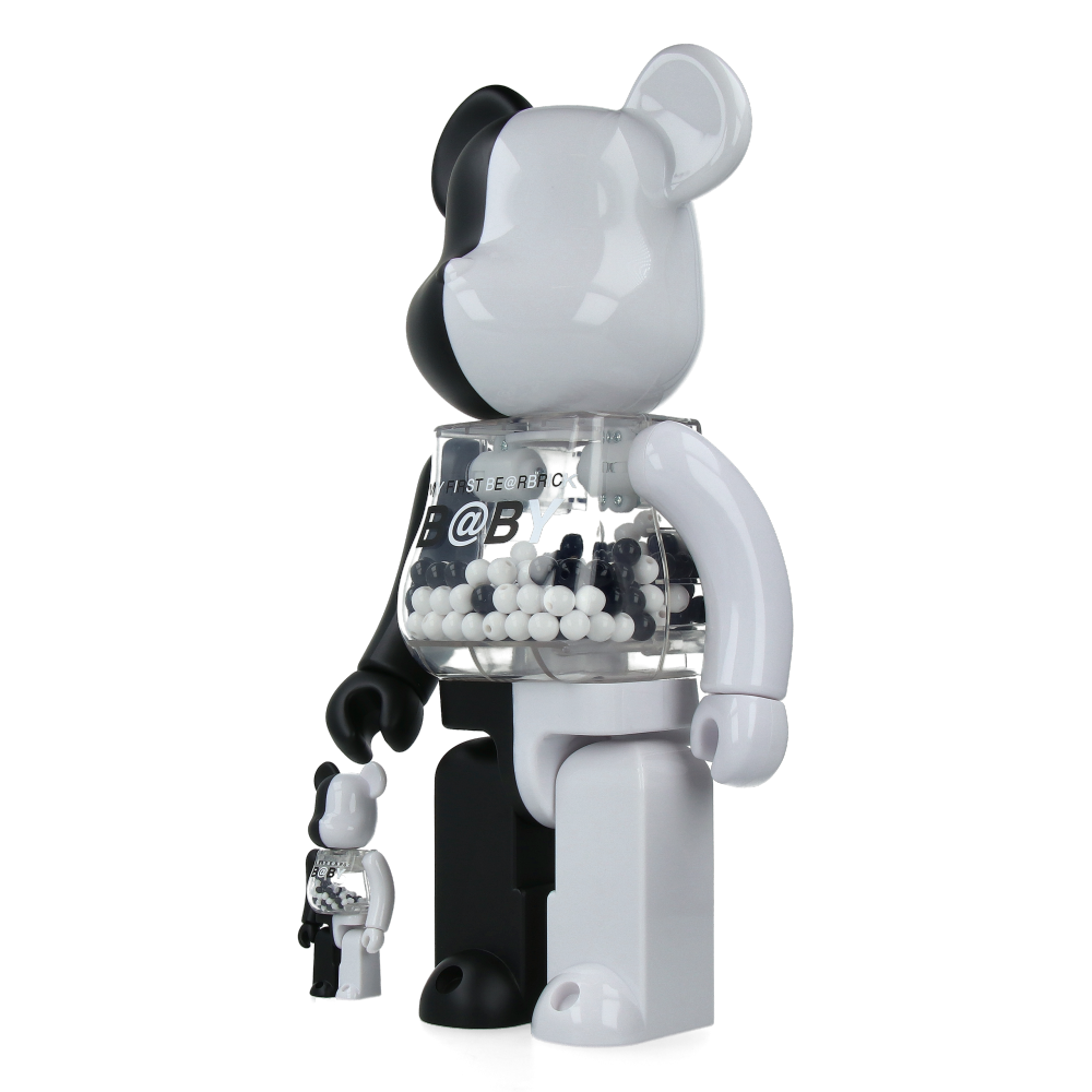 400% + 100% Bearbrick My First Baby Black & White