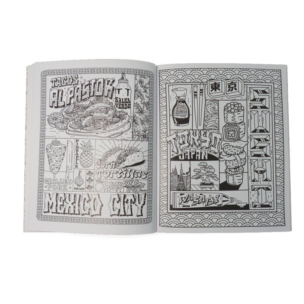 Street Food Coloring Book