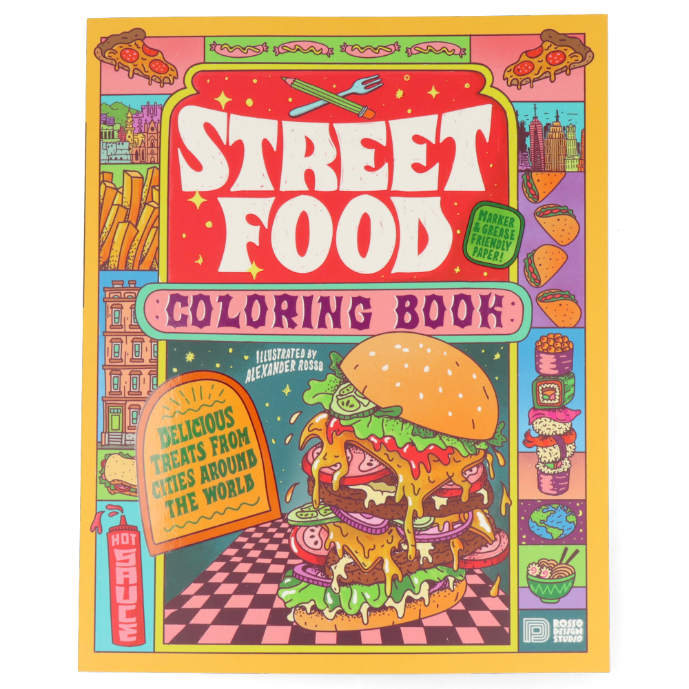 Street Food Coloring Book