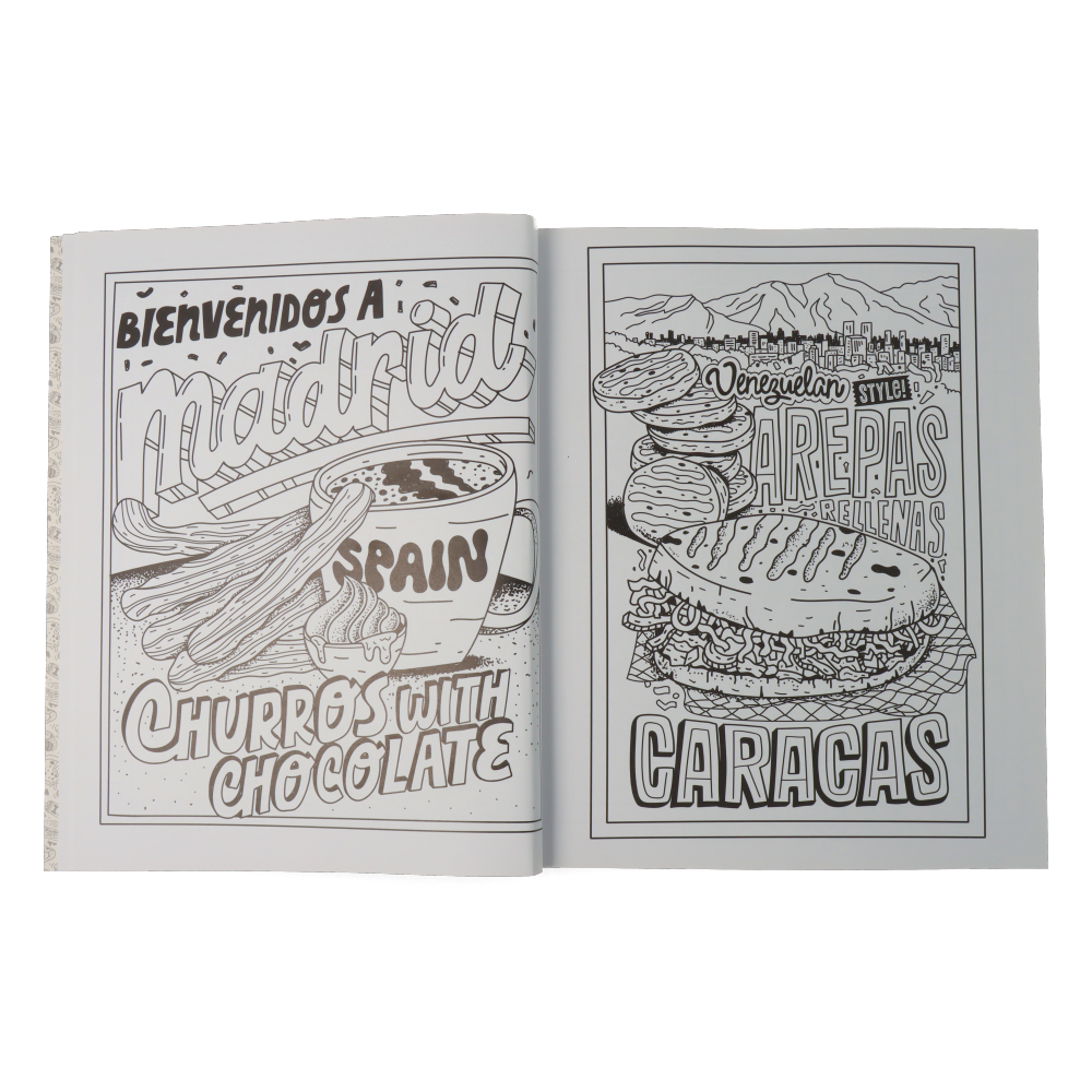 Street Food Coloring Book