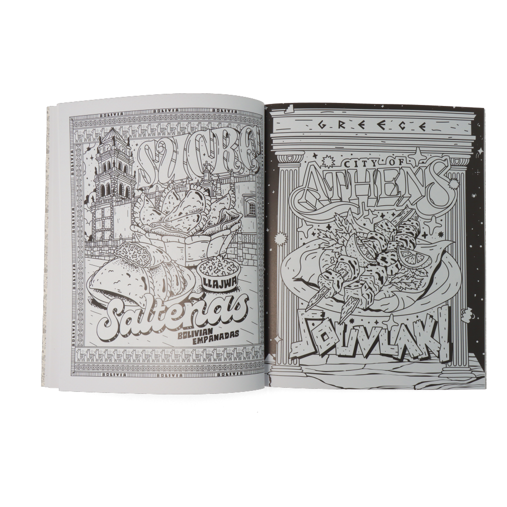 Street Food Coloring Book