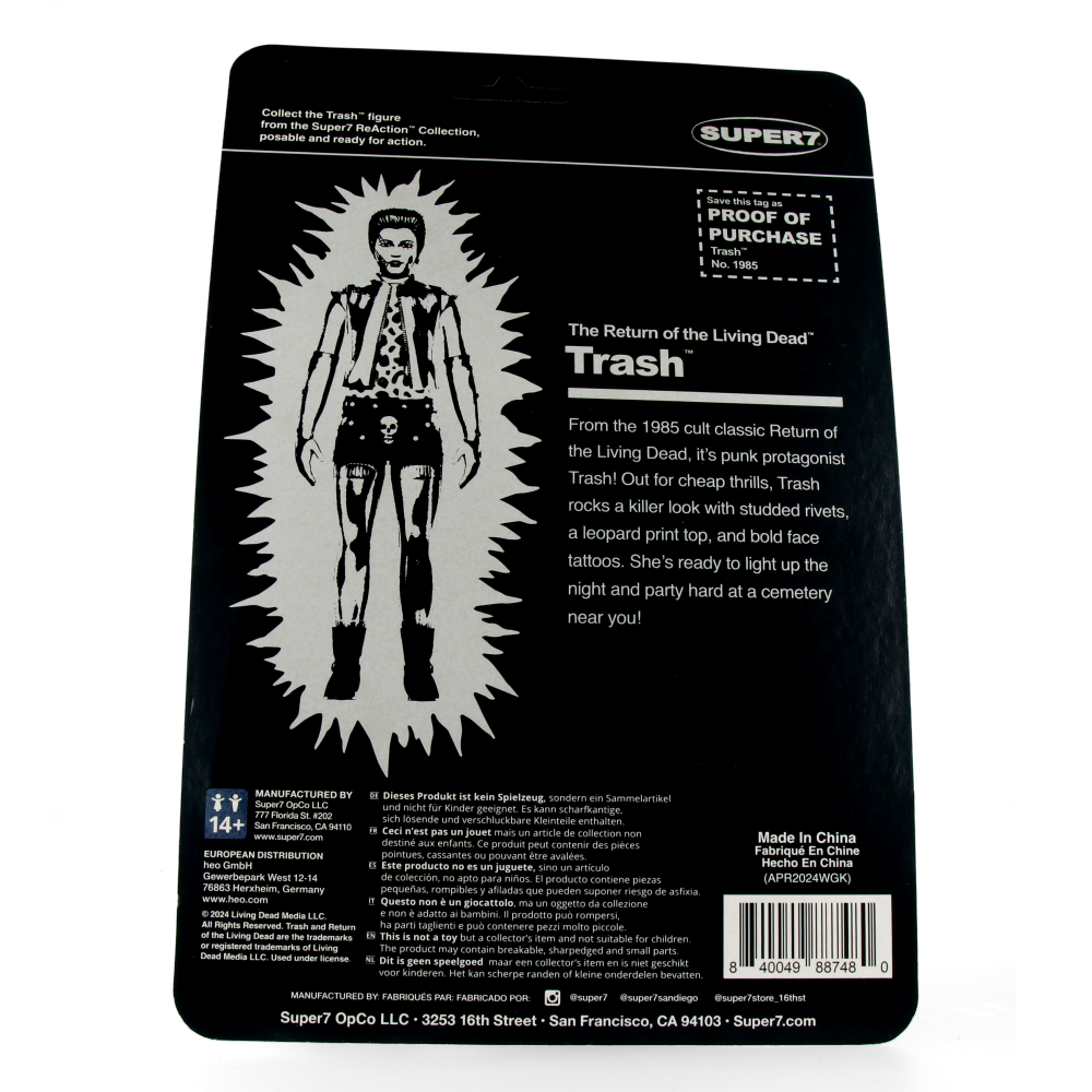 Return Of The Living Dead Reaction Figures Wave 4 - Trash (Monster Glow)